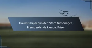 Hakimis højdepunkter: Store turneringer, Fremtrædende kampe, Priser