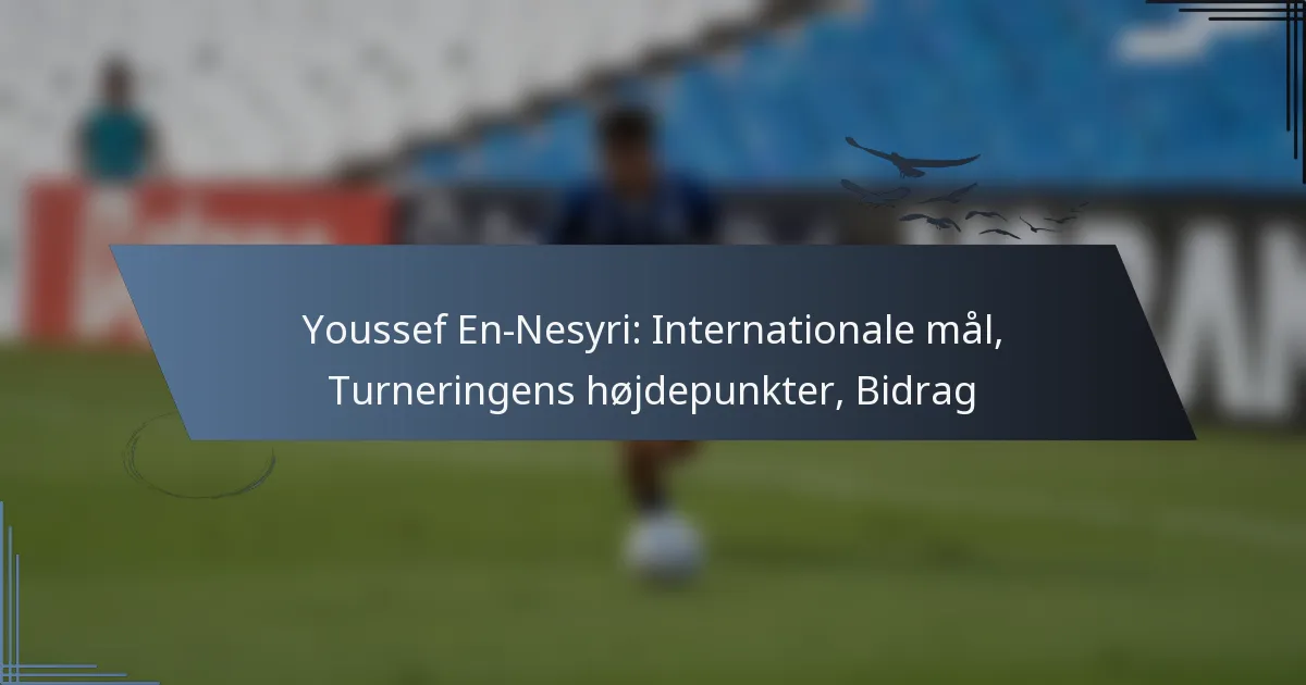 Youssef En-Nesyri: Internationale mål, Turneringens højdepunkter, Bidrag