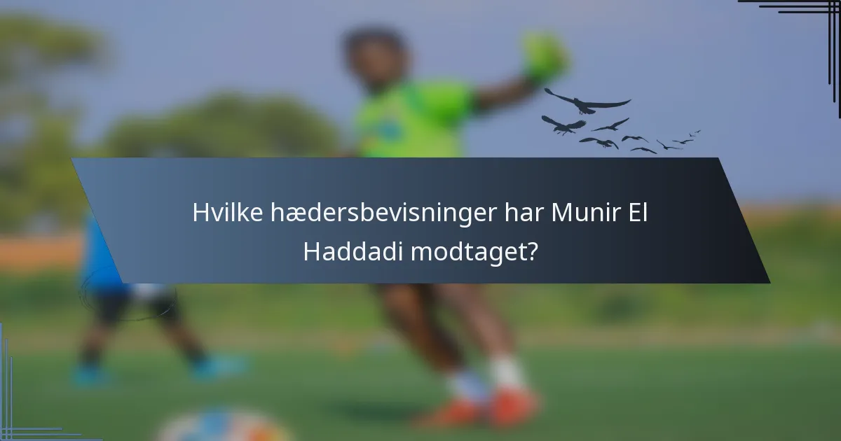 Hvilke hædersbevisninger har Munir El Haddadi modtaget?