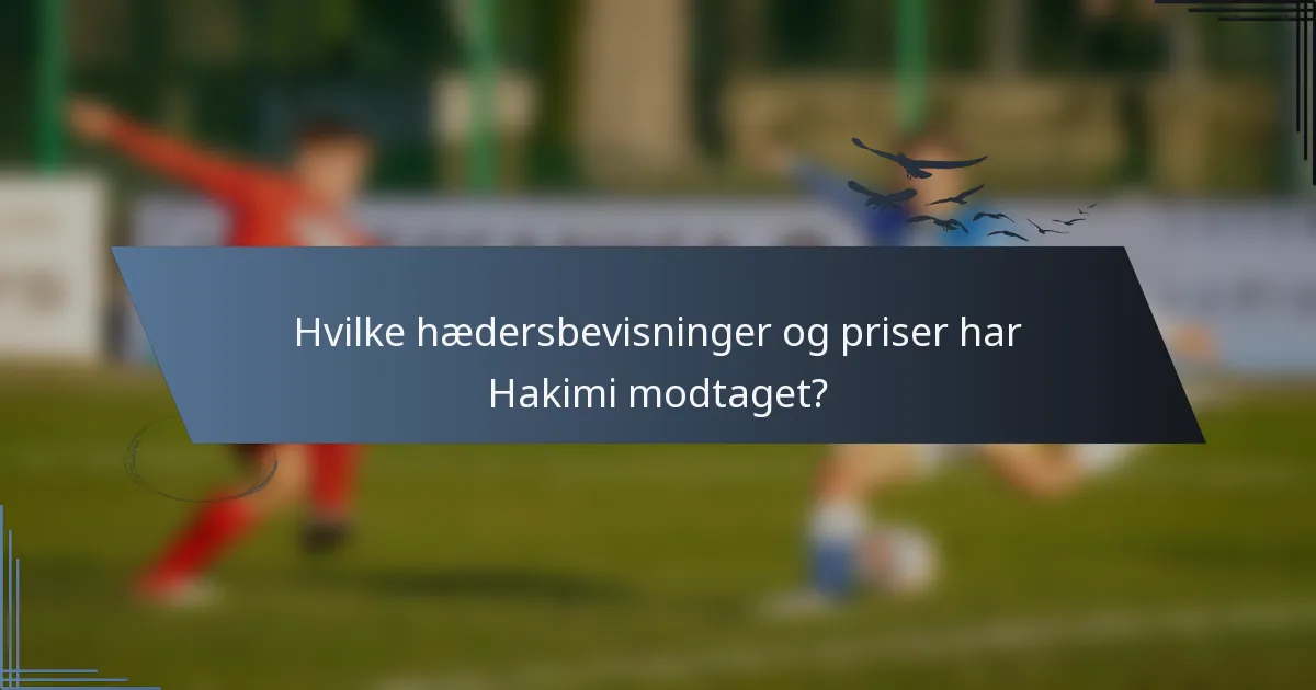 Hvilke hædersbevisninger og priser har Hakimi modtaget?