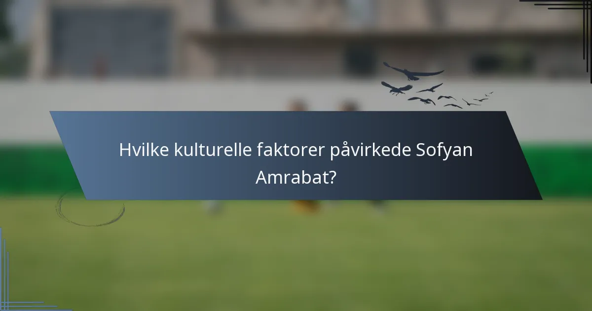 Hvilke kulturelle faktorer påvirkede Sofyan Amrabat?