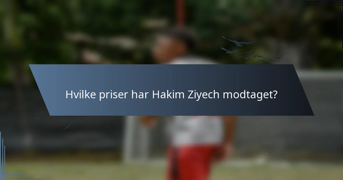 Hvilke priser har Hakim Ziyech modtaget?
