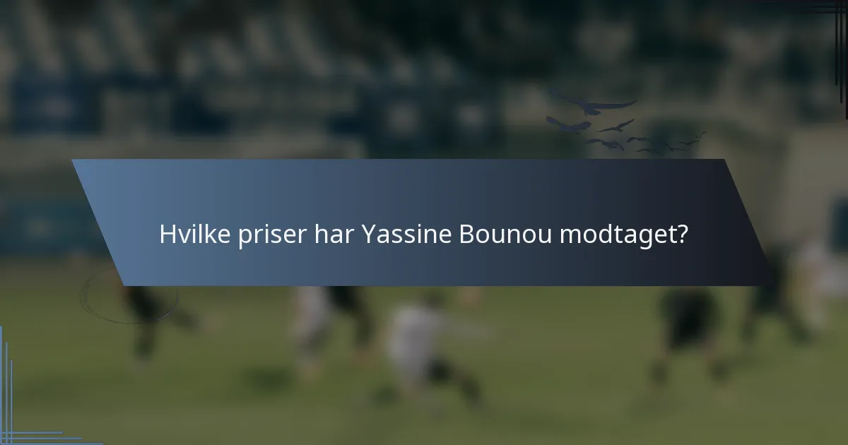 Hvilke priser har Yassine Bounou modtaget?