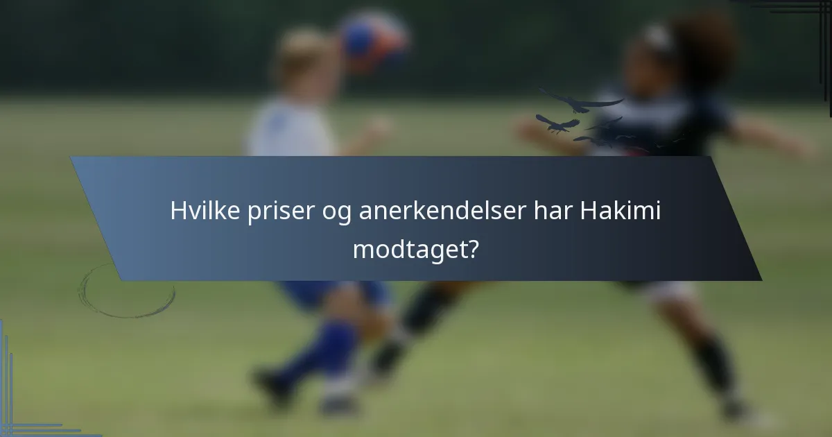 Hvilke priser og anerkendelser har Hakimi modtaget?