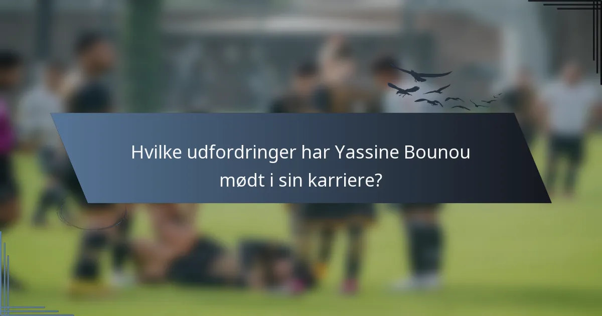 Hvilke udfordringer har Yassine Bounou mødt i sin karriere?