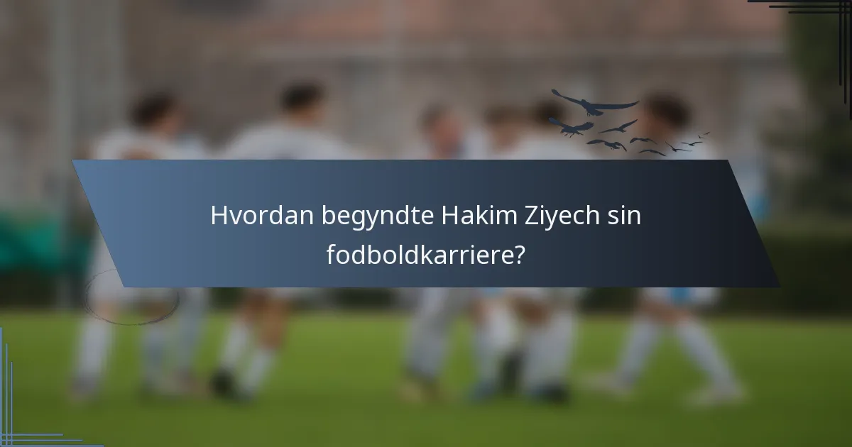 Hvordan begyndte Hakim Ziyech sin fodboldkarriere?