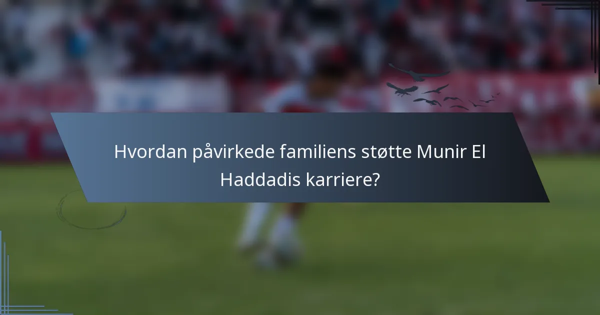 Hvordan påvirkede familiens støtte Munir El Haddadis karriere?